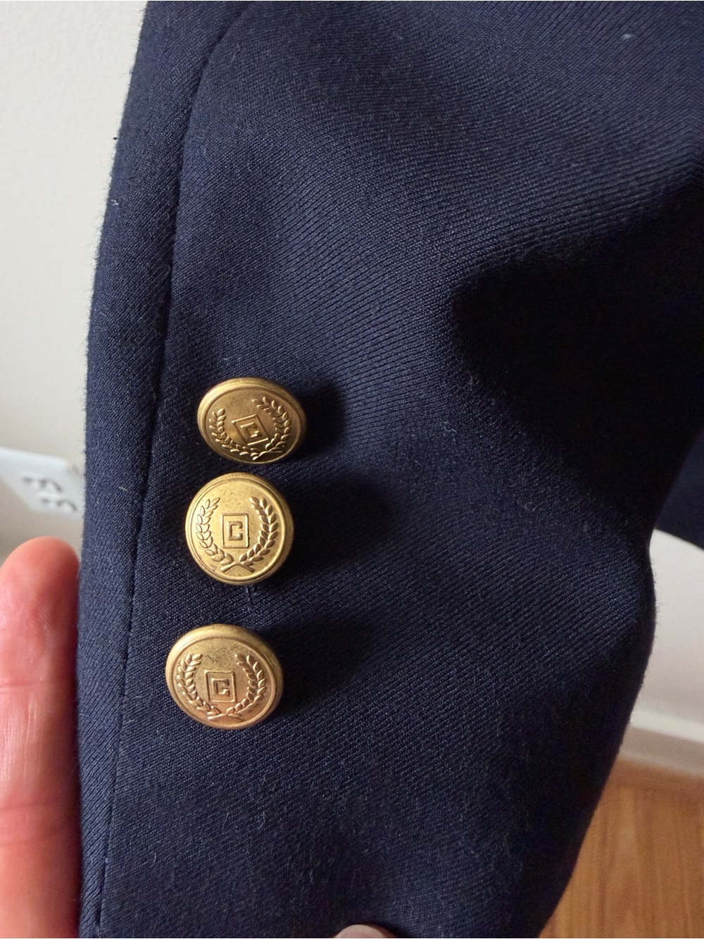 Chaps Boys Navy Blue Blazer Size 12 Regular Single Vent - Picture 4 of 11